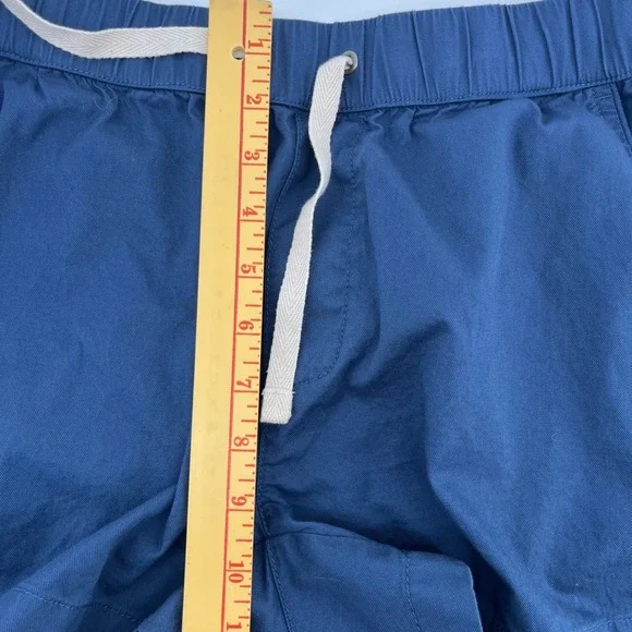 Pact Women's Daily Twill Blue Cotton Shorts Elastic Waist Drawstring Size Medium - Picture 5 of 7